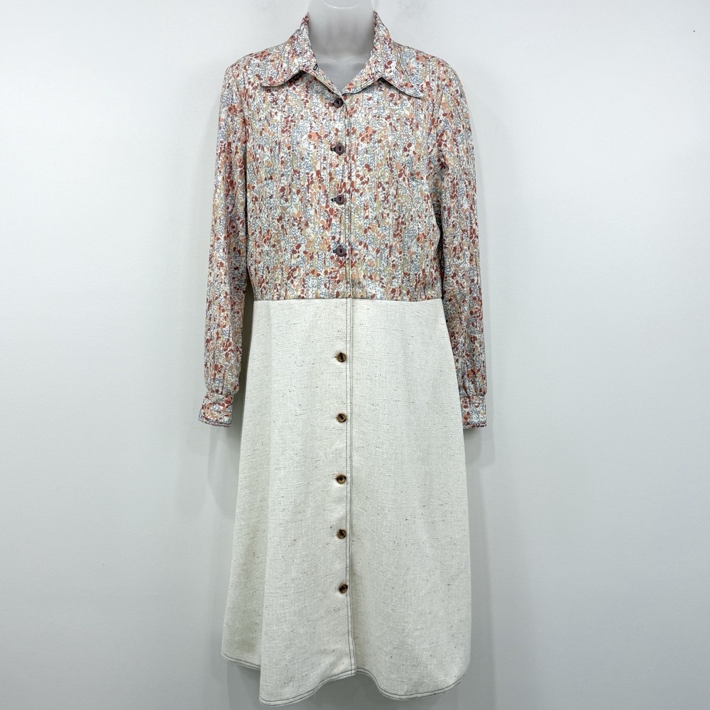 VTG 70s‎ Ms Sugar Dress Women's 16 Floral Country Cottagecore Prairie Boho Midi